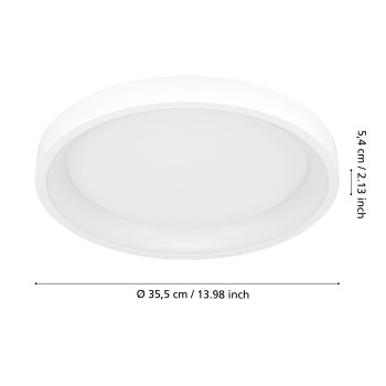Plafoniera LED LORETELLO-Z alb Eglo 901912, D35 cm, 19.6W