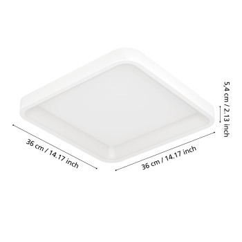 Plafoniera LED LORETELLO-Z alb Eglo 901913, 35x35 cm, 20W