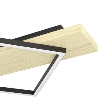 Plafoniera LED BOYAL negru/maro Eglo 901931, 101x40.5 cm, 13W