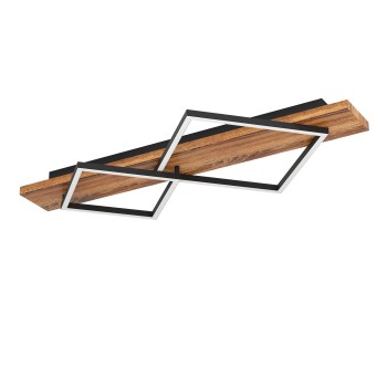 Plafoniera LED BOYAL negru/brown rustic Eglo 901935, 78x40.5 cm, 13W