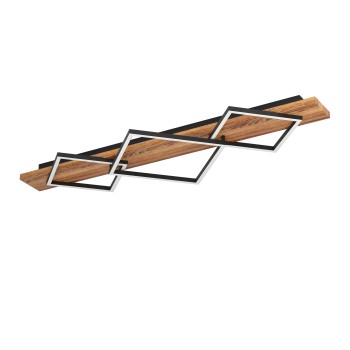 Plafoniera LED BOYAL negru/brown rustic Eglo 901936, 101x40.5 cm, 13W