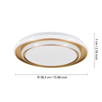 Plafoniera LED MOSCHETTA gold-coloured Eglo 902044, D40 cm, 24W