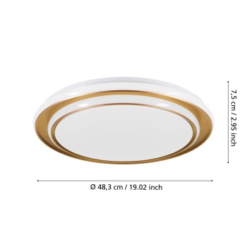 Plafoniera LED MOSCHETTA gold-coloured Eglo 902045, D49 cm, 36W