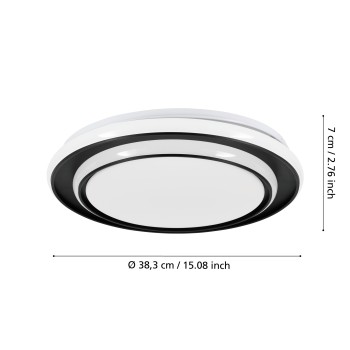 Plafoniera LED MOSCHETTA negru Eglo 902046, D40 cm, 24W