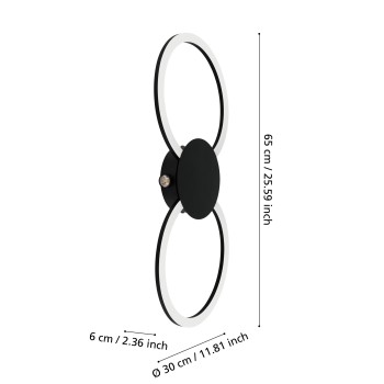 Plafoniera LED VENTICELLO 1 negru Eglo 902124, 66x30 cm, 20W