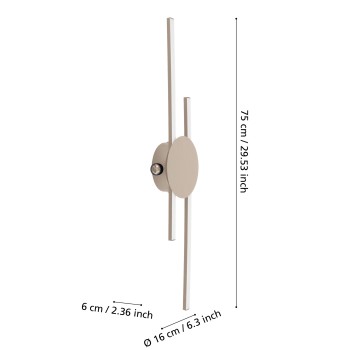 Plafoniera LED VENTICELLO sandy Eglo 902126, 75x20 cm, 20W