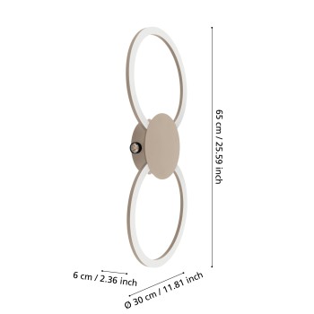 Plafoniera LED VENTICELLO 1 sandy Eglo 902127, 66x30 cm, 20W