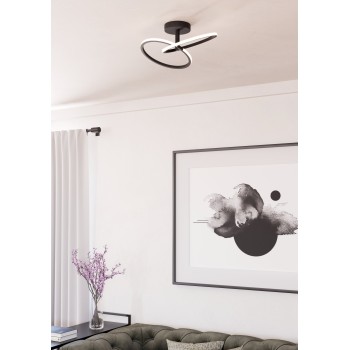 Plafoniera LED CONGIUNTI negru Eglo 902144, 46.5x28 cm, 12W