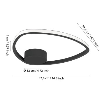 Plafoniera LED MOSCHELLA negru Eglo 902148, D37.5 cm, 9.7W