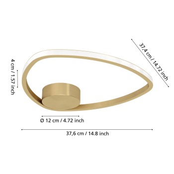 Plafoniera LED MOSCHELLA brushed brass Eglo 902149, D37.5 cm, 9.7W