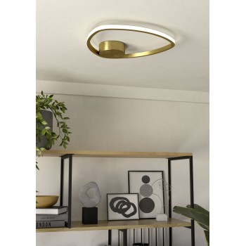 Plafoniera LED MOSCHELLA brushed brass Eglo 902149, D37.5 cm, 9.7W