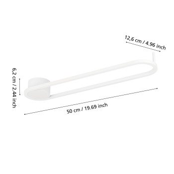 Plafoniera LED COLLECORVINO alb Eglo 902152, 50x12.5 cm, 24W