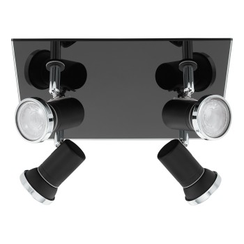 Plafoniera baie IP44 TAMARA 1 negru/crom Eglo 33678, 24x26 cm, 4xGU10