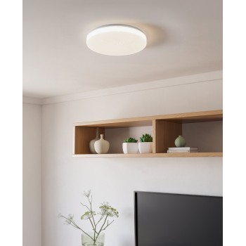 Plafoniera baie LED IP44 POGLIOLA-S alb Eglo 75579, D31 cm, 15.6W