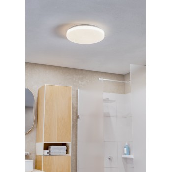 Plafoniera baie LED IP44 POGLIOLA-S alb Eglo 75579, D31 cm, 15.6W