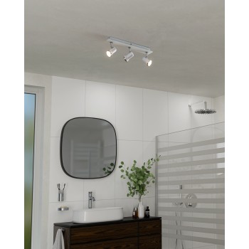 Plafoniera baie IP44 TAMARA 1 alb/crom Eglo 95994, 46x7 cm, 3xGU10