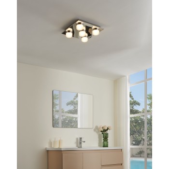 Plafoniera baie LED IP44 ROMENDO 1 crom Eglo 96544, 32x32 cm, 5.4W