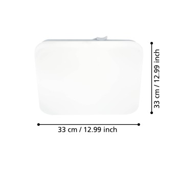 Plafoniera baie LED IP44 FRANIA alb Eglo 97885, 33x33 cm, 14.6W