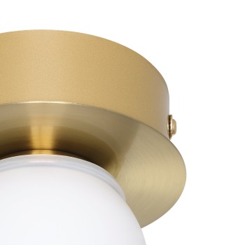 Plafoniera baie LED IP44 MOSIANO brushed brass/auriu Eglo 900658, D11 cm, 3.3W
