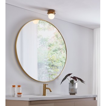 Plafoniera baie LED IP44 MOSIANO brushed brass/auriu Eglo 900658, D11 cm, 3.3W
