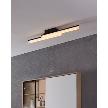 Plafoniera baie LED IP44 PALMITAL negru Eglo 900844, 88x10 cm, 11W