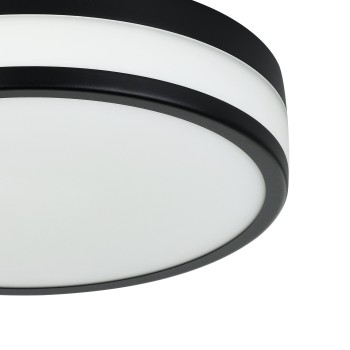 Plafoniera baie LED IP44 LED PALERMO negru Eglo 900846, D30 cm, 5.7W