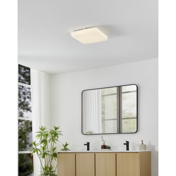 Plafoniera baie LED IP44 FRANIA-IP alb Eglo 902078, 33x33 cm, 18W