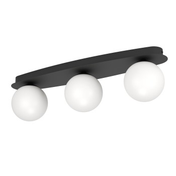 Plafoniera baie IP44 CASTROVIDO negru Eglo 902092, 58x13 cm, 3xG9