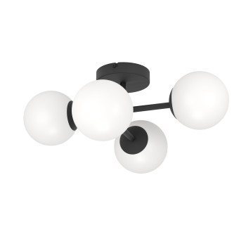 Plafoniera baie IP44 CASTROVIDO negru Eglo 902094, 47.5x38.5 cm, 4xG9