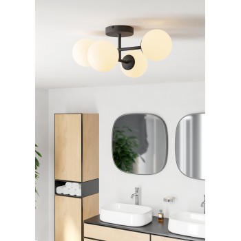 Plafoniera baie IP44 CASTROVIDO negru Eglo 902094, 47.5x38.5 cm, 4xG9