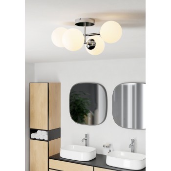 Plafoniera baie IP44 CASTROVIDO crom Eglo 902098, 47.5x38.5 cm, 4xG9