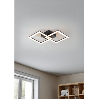 Plafoniera LED PALMAVES-E negru Eglo 74059, 52.5x31 cm, 11W