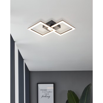 Plafoniera LED PALMAVES-E negru Eglo 74058, 52.5x31 cm, 11W
