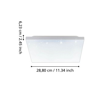 Panou LED CALEMAR-S alb Eglo 75616, 28.7x28.7 cm, 8.5W