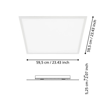 Panou LED SALOBRENA-B alb Eglo 98766, 59.5x59.5 cm, 32.5W