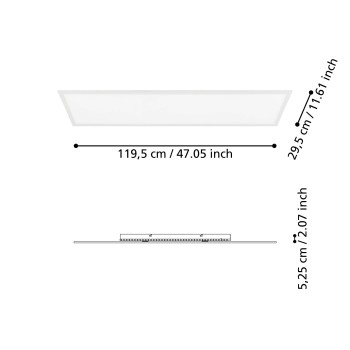 Panou LED SALOBRENA-B alb Eglo 98767, 120x30 cm, 32.5W