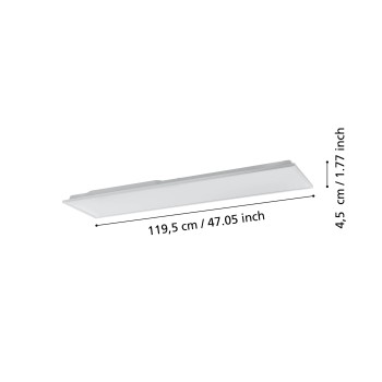 Panou LED HERRORA-Z alb Eglo 99549, 120x30 cm, 10.5W