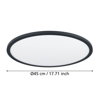 Panou LED SARSINA-Z negru Eglo 900761, D45 cm, 33.5W