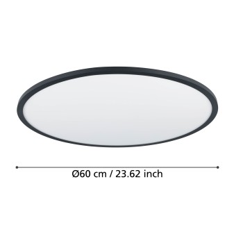 Panou LED SARSINA-Z negru Eglo 900762, D60 cm, 41W