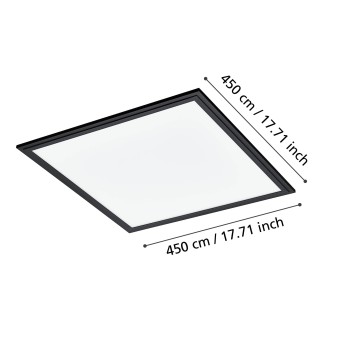 Panou LED SALOBRENA 1 negru Eglo 900818, 45x45 cm, 21.5W
