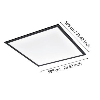 Panou LED SALOBRENA 1 negru Eglo 900819, 59.5x59.5 cm, 33W
