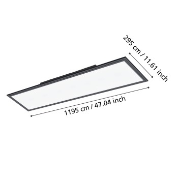 Panou LED SALOBRENA 1 negru Eglo 900821, 120x30 cm, 33W
