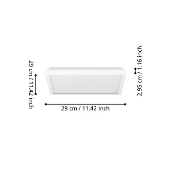 Panou LED ROVITO alb Eglo 901449, 29x29 cm, 13.4W