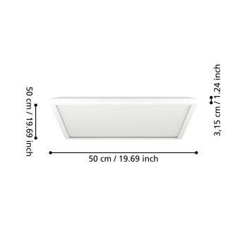 Panou LED ROVITO alb Eglo 901452, 50x50 cm, 17W