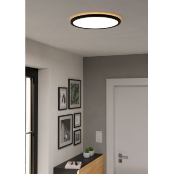 Panou LED ROVITO-R negru Eglo 901454, D38.9 cm, 18.5W