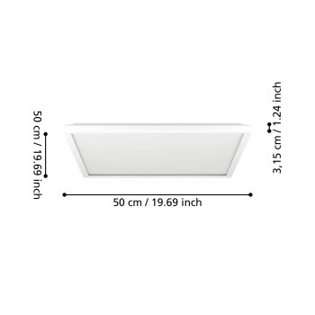 Panou LED ROVITO-R alb Eglo 901462, 50x50 cm, 17W