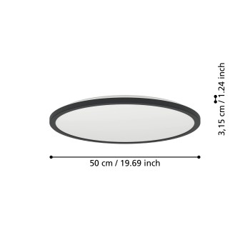 Panou LED ROVITO-Z negru Eglo 901465, D50 cm, 16.8W