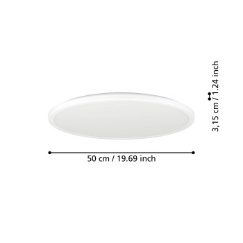 Panou LED ROVITO-Z alb Eglo 901473, D50 cm, 16.8W