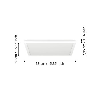 Panou LED ROVITO-Z alb Eglo 901475, 39x39 cm, 17.6W