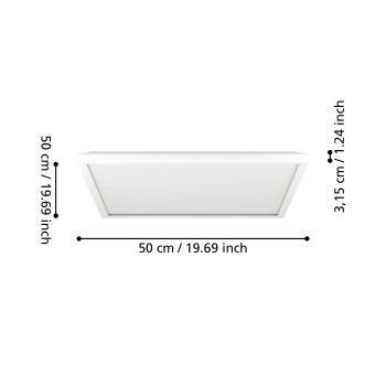 Panou LED ROVITO-Z alb Eglo 901476, 50x50 cm, 17W